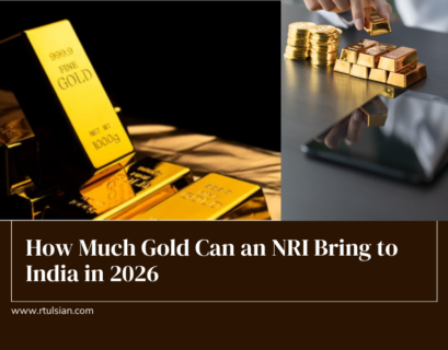 Gold bars and coins representing NRI gold import rules in India 2026